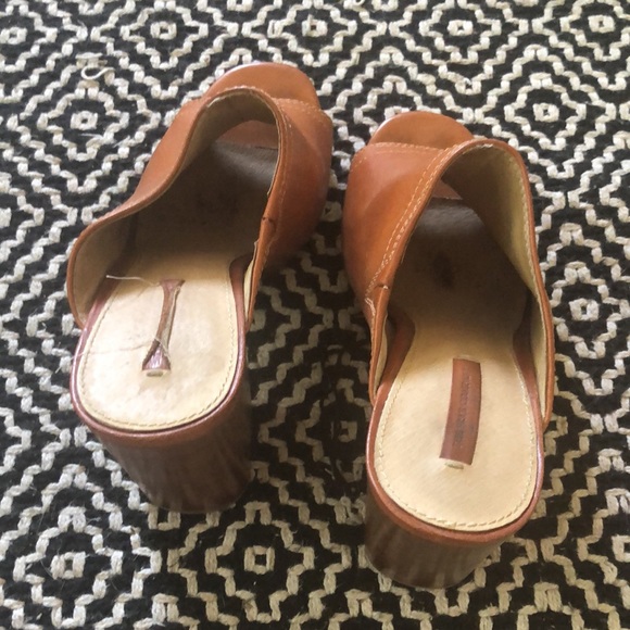 Frye company leather heeled slides / sandals, Sz 8 - Picture 5 of 5